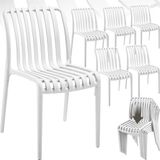 Tectake Set van 6 Tuinstoelen Alcudia - Creme - Kunststof Stoelen - Stapelbaar