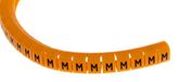 RS PRO Kabelmarkering met kliksluiting, label: M, zwart op oranje, Ø 4 mm - 5 mm, 4 mm, 100 stuks, rol van 100 stuks