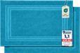 Komfortec Tapis de bain - 2 pièces - Épaisseur serviette - Qualité hôtel - Tapis de douche doux et absorbant - 50x70 cm - 100% Coton – Turquoise