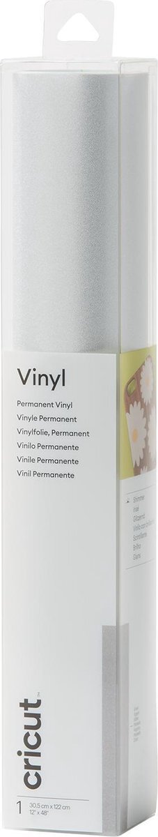 CRICUT 2007740 Shimmer Permanente Vinyl Zilver 30.5cm x 1.2m (12" x 48") Zelfklevende Vinyl Rol Voor gebruik met alle snijmachines