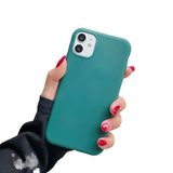 Vloeibare Apple iPhone 11 hoesje, vloeibare siliconen, schokbestendig, slank, krasbestendig, vierkante randen, camerabescherming, legergroen