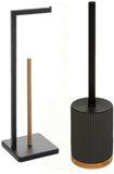 5Five Brosse WC / Brosse de toilette - avec porte-rouleau - noir - set de salle de bain
