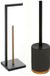 5Five Brosse WC / Brosse de toilette - avec porte-rouleau - noir - set de salle de bain