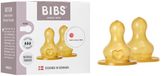 BIBS Flesspenen verpakking 2 stuks. Anti-koliek. Extra spenen voor BIBS babyflessen. Ronde speen. - Natuurlijk rubberlatex, Snelle stroom