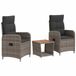 vidaXL Tuin loungeset 3-delig Lichtgrijs en Donkergrijs