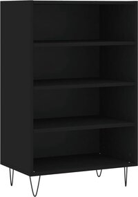 vidaXL Hoge kast 57x35x90 cm bewerkt hout zwart