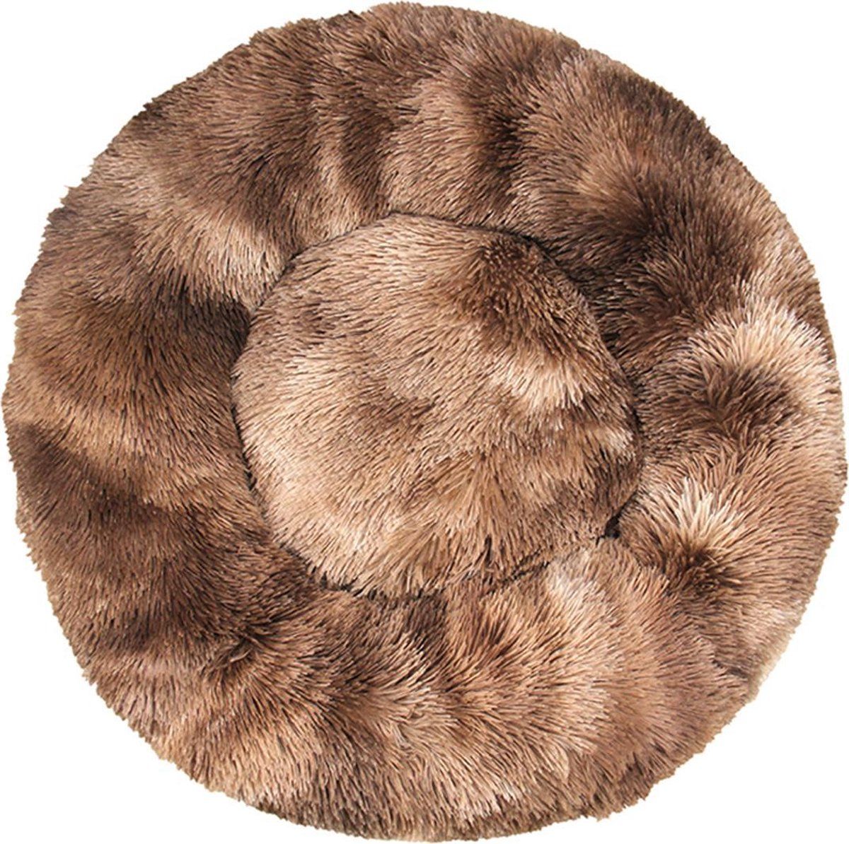 BEESSIES BEESSIES® donut hondenmand/kattenmand 50 cm - Bruin tie dye