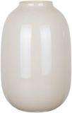 Mega Collections Bloemenvaas Oval Beauty - lichtgrijs - glas - D19 x H30 cm