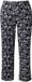 Ulla Popken - Dames - Jersey broek paisley rechte pijp elastische tailleband - Zwart - Maat 58+