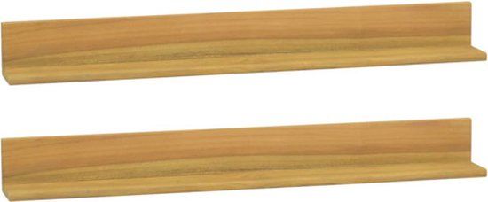 vidaXL Wandschappen 2 st 90x10x10 cm massief teakhout