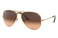 Ray-Ban Aviator Gradient RB3025 9001A5 Unisex Piloot Zonnebril Metaal Bruin/Roze S/M