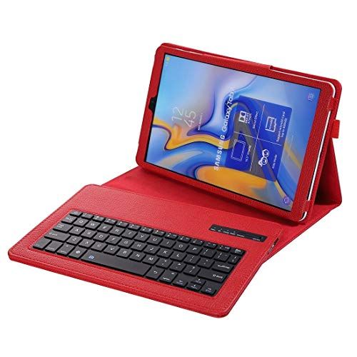 ZAORUN Toetsenbord SA590 Bluetooth 3.0 Litchi Textuur Afneembaar Bluetooth Toetsenbord Lederen Case Compatibel voor Samsung Galaxy Tab A 10.5 inch T590 / T595, met houder (zwart)