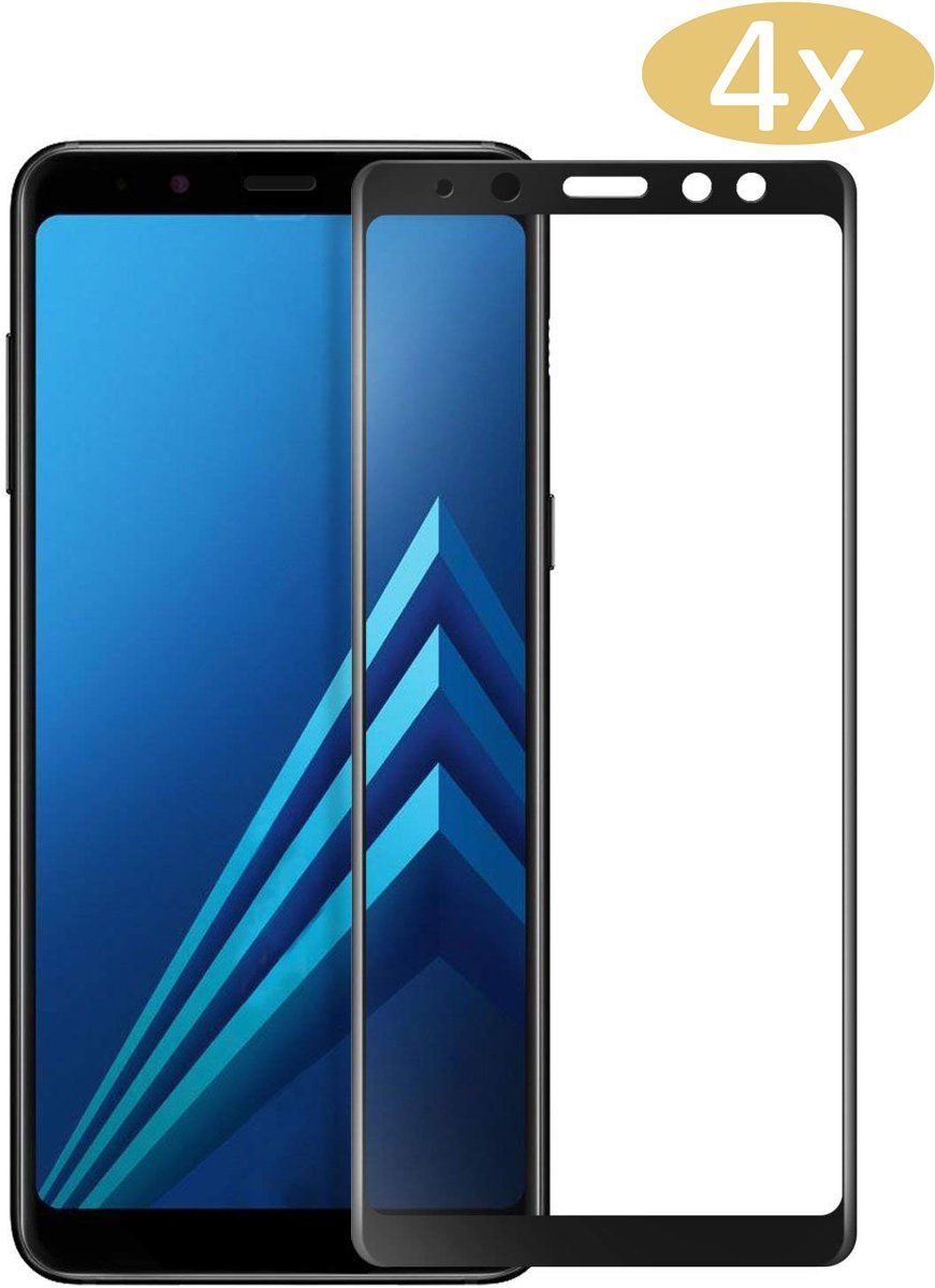 iCall 4 Stuks Samsung Galaxy A8 2018 Screenprotector Glazen Gehard Full Cover Volledig Beeld Tempered Glass - 8719752018837