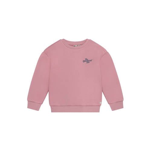 Daily7 rechtvallende sweater met backprint - oudroze
