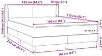 vidaXL Boxspring met matras fluweel donkergrijs 160x210 cm