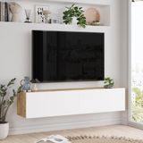 en.casa Tv-meubel Lapinlahti 140x31,5x29,5cm houtkleurig en wit