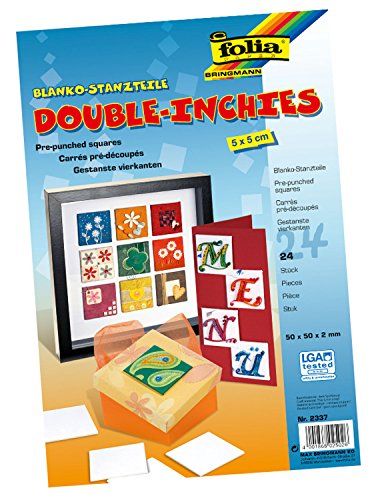Folia 2337 - Double Inchies ponsdelen - 5 x 5 cm - 24 stuks - blanco wit
