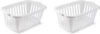 Plasticforte Wasmand - 3x stuks - wit - kunststof - 40 liter - 60 x 40 x 26 cm