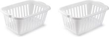 Plasticforte Wasmand - 3x stuks - wit - kunststof - 40 liter - 60 x 40 x 26 cm