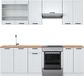 Vicco Fame-Line Unité de cuisine complète – 240 cm, WB Chêne Blanc rustique/blanc