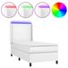 VidaXL Boxspringbed met Matras en LED-verlichting, Kunstleer, Wit, 100x200 cm
