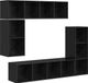 vidaXL Tv-meubelset - 4 stuks - Zwart Eiken Bewerkt Hout