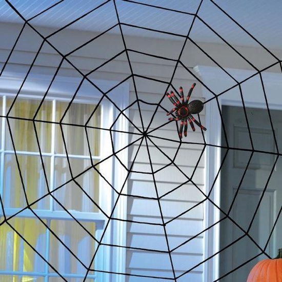 Amscan Spinnenweb - 150 x 150 cm - Zwart - Nylon - Halloween