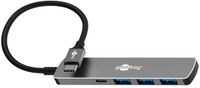 Goobay USB hub (USB-C) | 3x USB-A + 1x USB-C | USB3.0 5 Gbps | aluminium | 0,10 meter