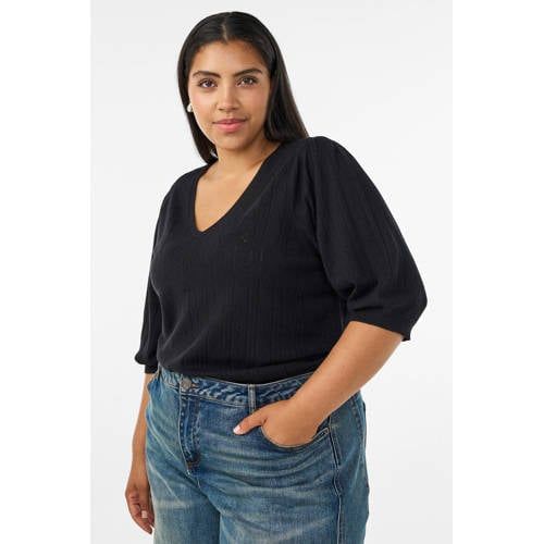 Zizzi gebreide trui Plus Size - zwart