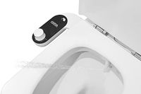 KMINA Bidet-opzetstuk voor toilet, koud water, zwart, 80 cm slang, plat model