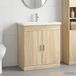 Maison Exclusive Ensemble de meubles de salle de bain "Exclusive" en chêne Sonoma, dimensions : 81 x 40 x 84,5 cm