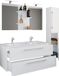 VCM set de 4 pièces de lavabo double avec 2 lavabos et miroir - Blanc