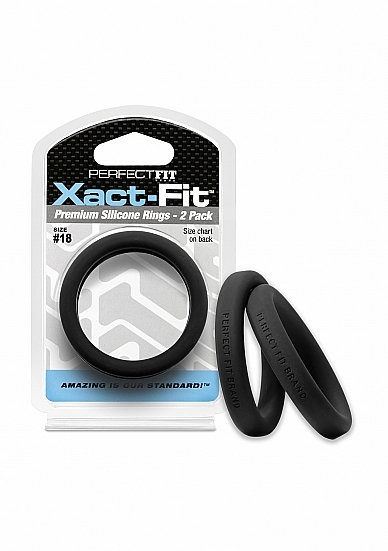 PerfectFitBrand #18 Xact-Fit Cockring 2-Pack - Black