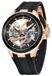 Pagani Design Montre Xeric, mouvement mécanique, bracelet en silicone, design squeletté, noir et or rose