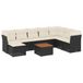 vidaXL Loungeset met kussens, polyrattan, zwart