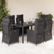 Maison Exclusive - Ensemble de jardin, 7 pièces, avec coussins, noir, résine tressée
