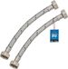 KOTARBAU® 2 Pièces - Tuyau de raccordement flexible 1/2" x 1/2" - Tuyau de robinet flexible 20 cm - Tuyau de raccordement sanitaire - Tuyau de connexion flexible - Tuyau de raccordement pour robinetterie - avec tresse en acier inoxydable