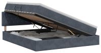 vidaXL - Opbergbed - met - hoofdeinde - Donkergrijs - 180 - x - 200 - cm - Fluweel
