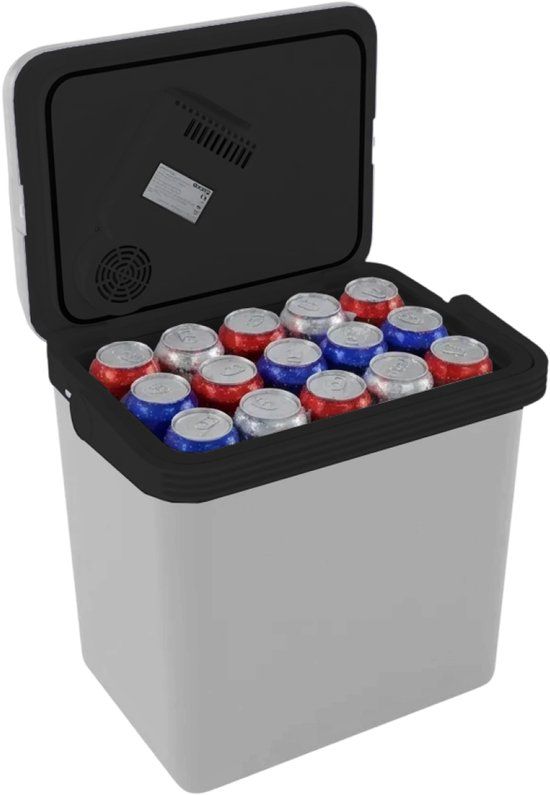 Auronic Koelbox Elektrisch 12V en 230 volt - 25L - Camping Koelkast - Auto - Koelen en Verwarmen - Frigobox - Lichtgrijs