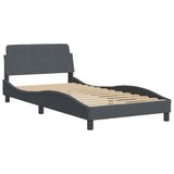 vidaXL Bedframe "Dover" fluweel donkergrijs 100x190 cm