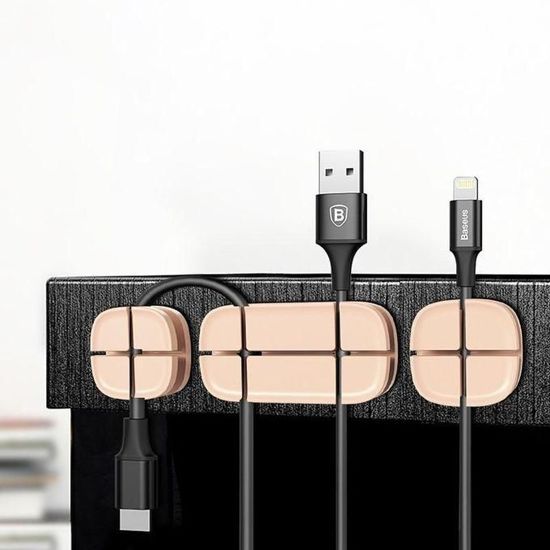BASEUS Cross Peas Cable Clip USB Kabelhouder Organizer - Beige