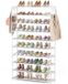 Unyqoos® Étagère à chaussures à 10 niveaux pour 50 paires de chaussures - Solution de rangement de chaussures peu encombrante en blanc