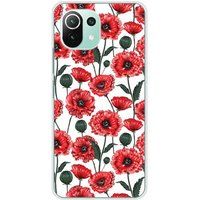 Xiaomi Mi 11 Lite Fleurs de pavot Bedrukt siliconen hoesje