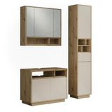Vicco Badkamerset Beatrice, Kasjmier/Artisanaal eiken, 80 cm