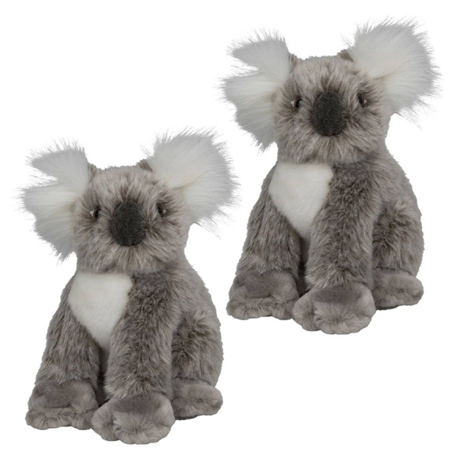 Nature Planet 2x stuks pluche koala beer knuffel 18 cm - Australische dieren knuffels - Kinder speelgoed
