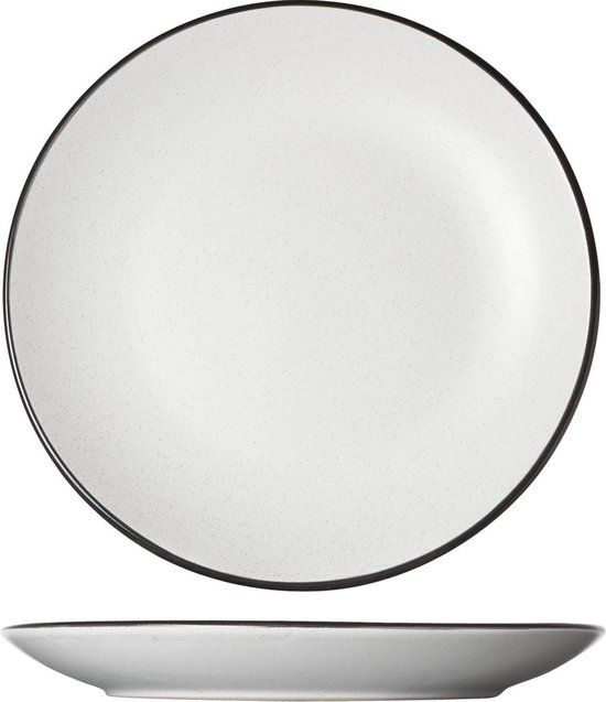 Cosy&Trendy Speckle White Dessertbord - Ø 19.5 cm - Wit - Aardewerk - Set van 6
