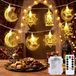 Ramadan-lichtketting, 3 meter, 20 LED's, Blanc chaud, 8 lichtstanden, timerfunctie, afstandsbediening
