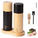 Molen van hout Pepermolen en zoutmolen - 17,8 cm - Set met borstel en lepel