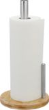 Merkloos Relaxdays Keukenrolhouder Staand - Bamboe & RVS - 33 x 16 cm
