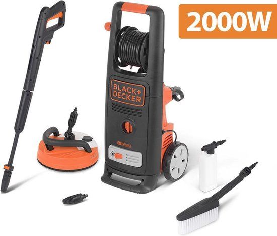 BLACK+DECKER BXPW2000PE Hogedrukreiniger - 140 Bar - 2000W - Verrijdbaar